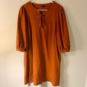 Who What Wear Amber/Orange Tie-Front Dress Size M